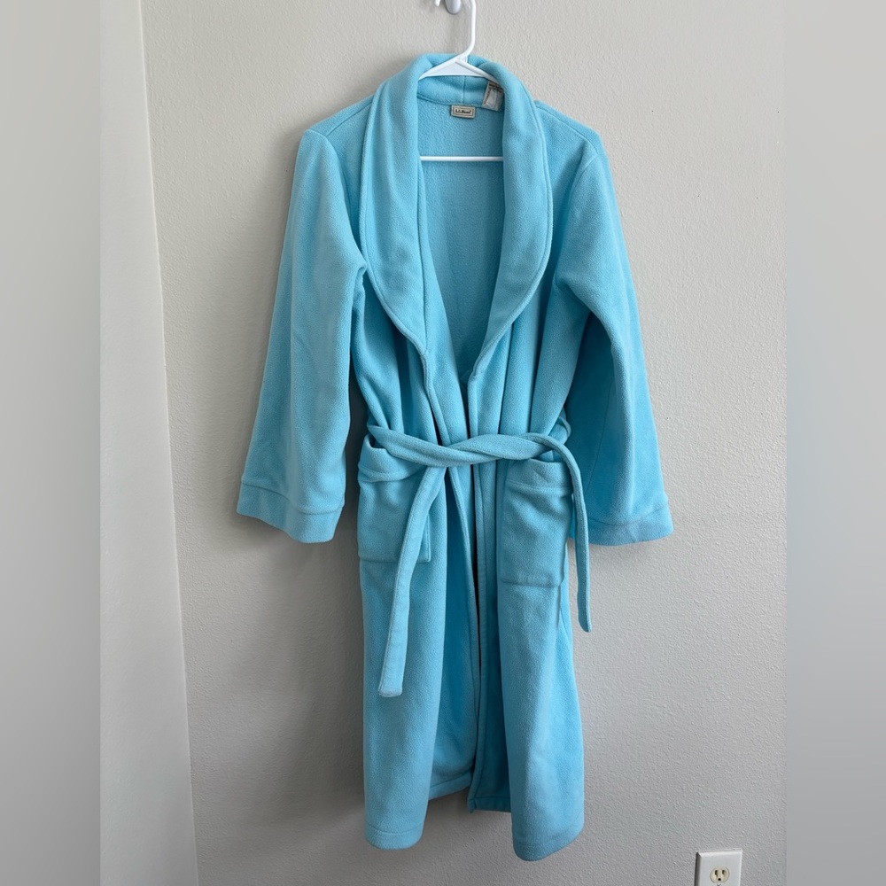 L.L. BEAN Blue Fleece Wrap Bath Robe  Youth Unisex  Boys Girls Kids Size XL 18